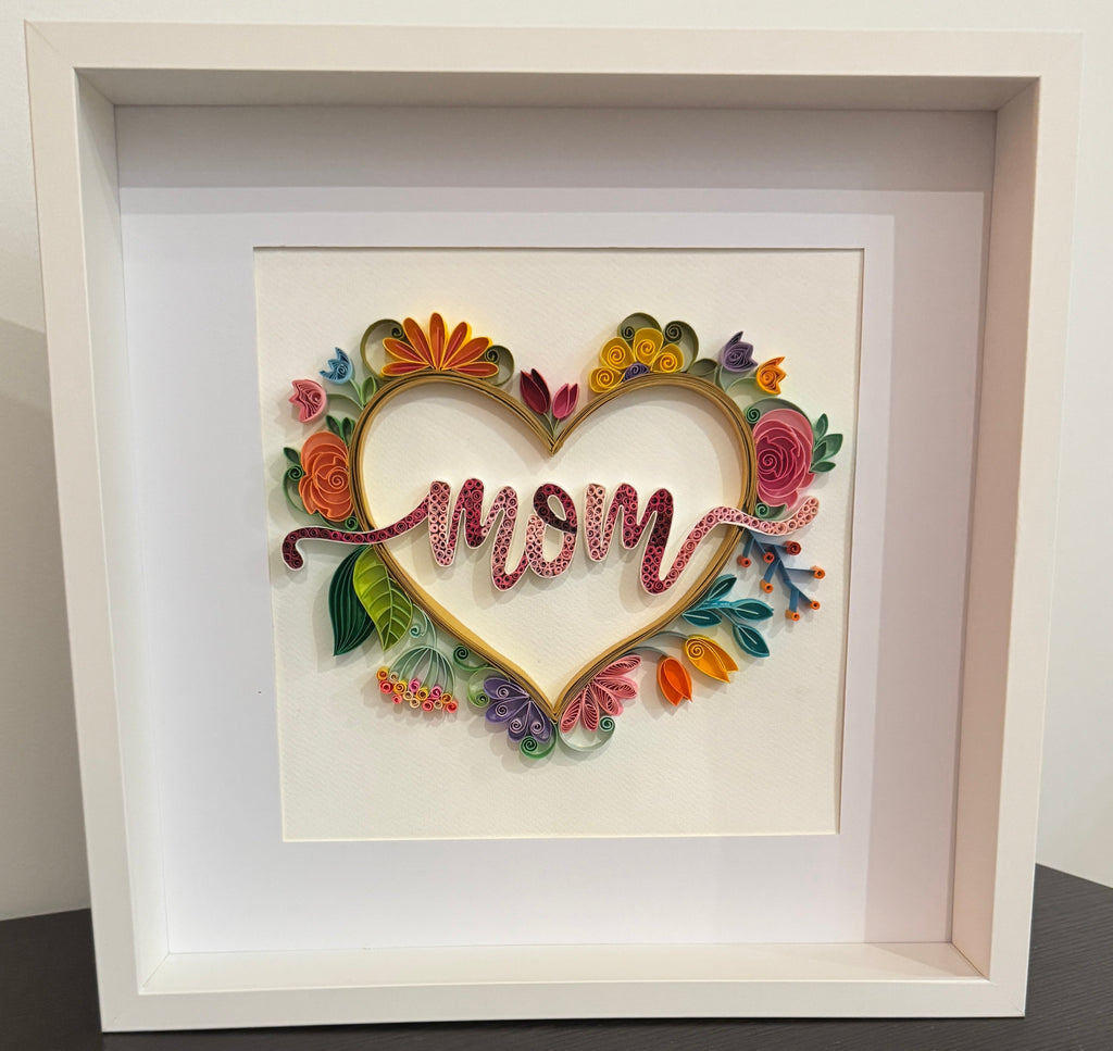 Handcrafted Mum Floral Heart Wall Art