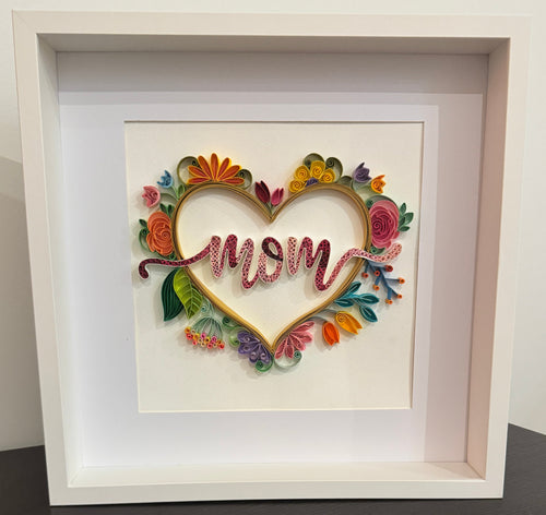 Handcrafted Mum Floral Heart Wall Art