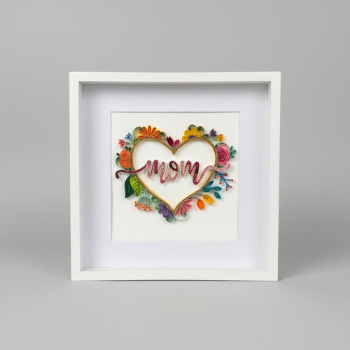 Handcrafted Mum Floral Heart Wall Art