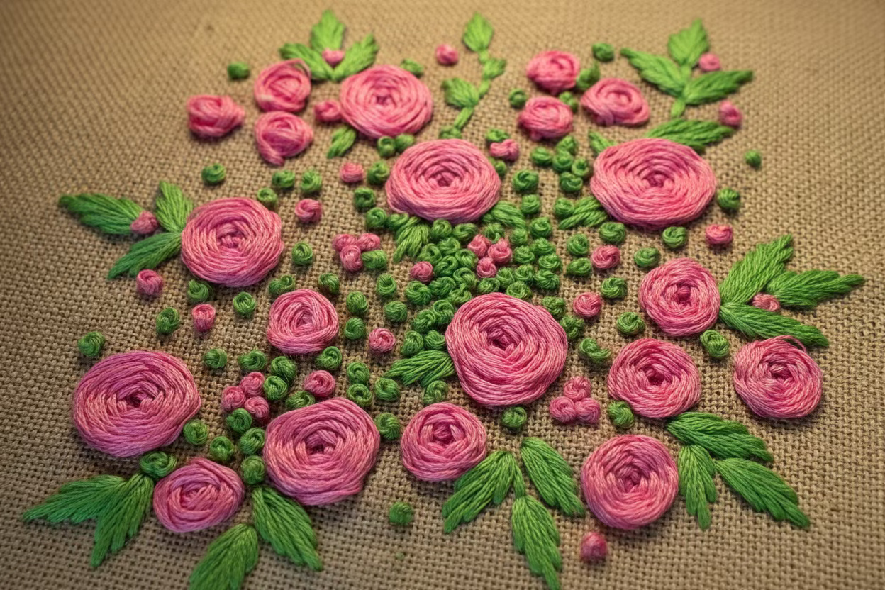 Handmade Embroidered Floral Journal | The Bouquet | Natural Hessian