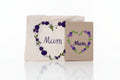Handmade embroidered Mum journal and matching tote bag gift set in natural hessian and cotton canvas with pink floral heart — The Tranquil Folds