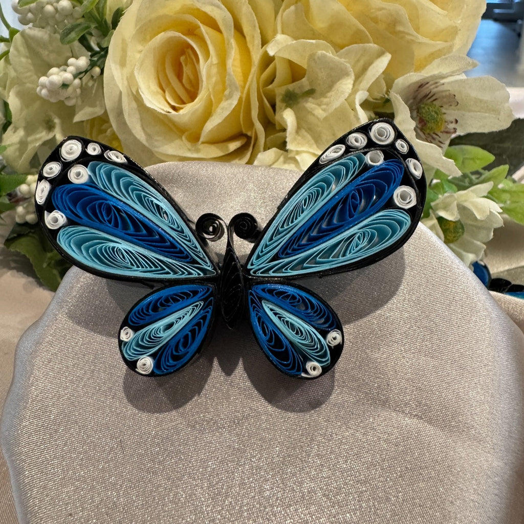 Ocean Blue handcrafted paper quilled butterfly fridge magnet