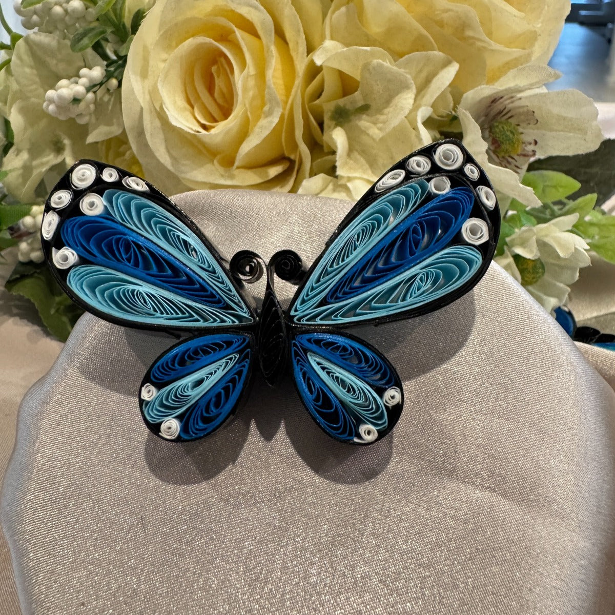 Ocean Blue handcrafted paper quilled butterfly fridge magnet