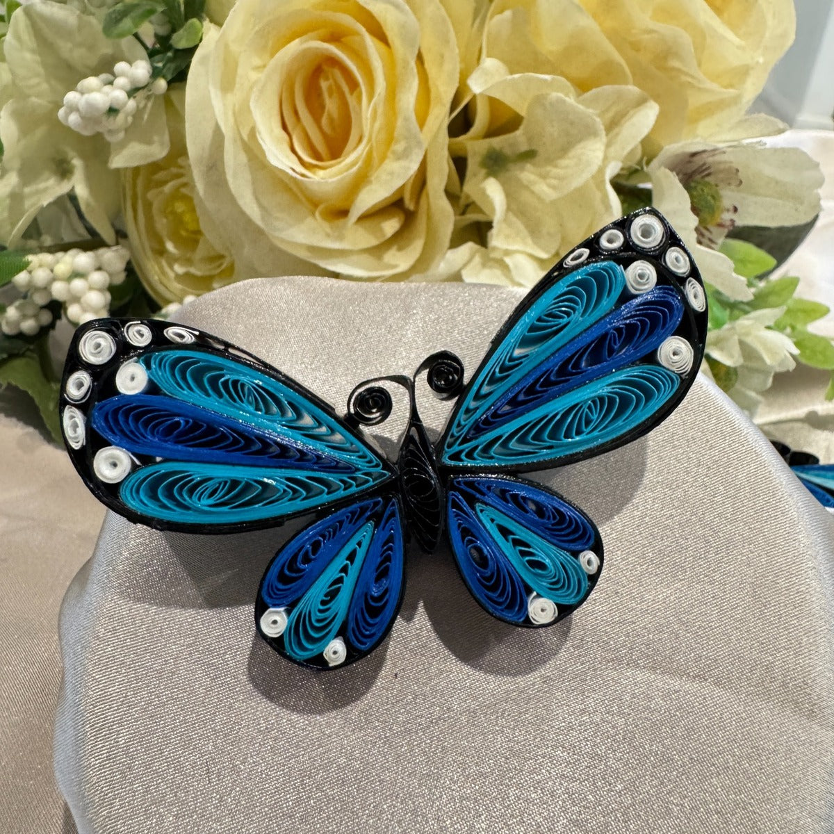Ocean Blue handcrafted paper quilled butterfly fridge magnet